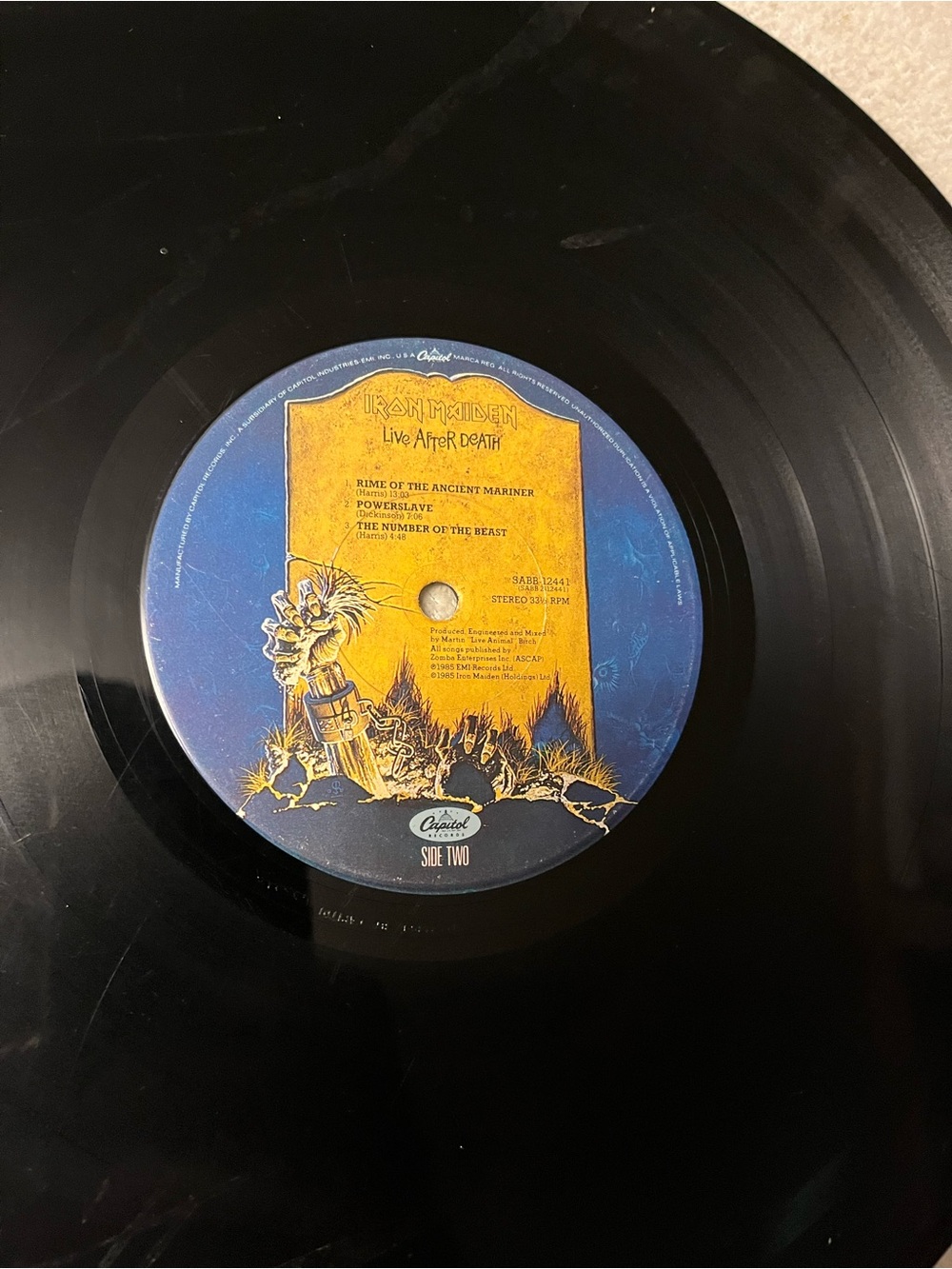 Iron Maiden Live After Death Vinyl Record - Blue & Yellow Cover - Picture 12 of 14